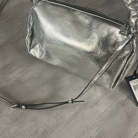 DKNY Stasia Metallic Silver Demi Crossbody Bag-NWT - Picture 7 of 12